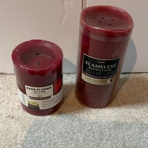 ITEM NO. 66: Red Flameless Candle Set